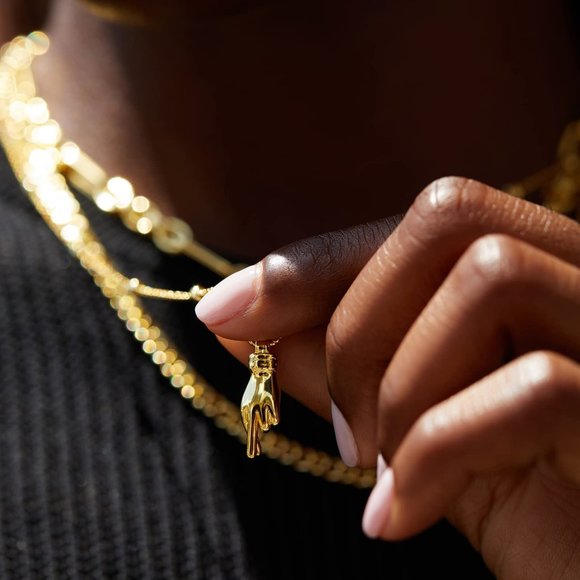 18k gold Plated Y Pendant Commemorative coin Necklace Multilayer Bar Disc - Picture 2 of 5